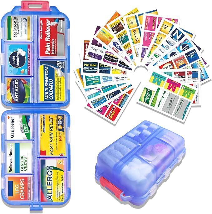 DIY Pill Organizer with 147 Pcs Upgraded Pre-Cut Medicine Labels,