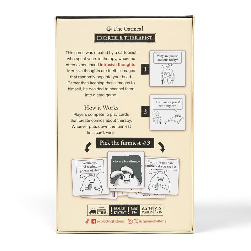 Exploding Kittens Horrible Therapist: Base Edition 3-8 Players - Ages 17+ - 15 Minutes to Play - Party Game, Family Game Night,