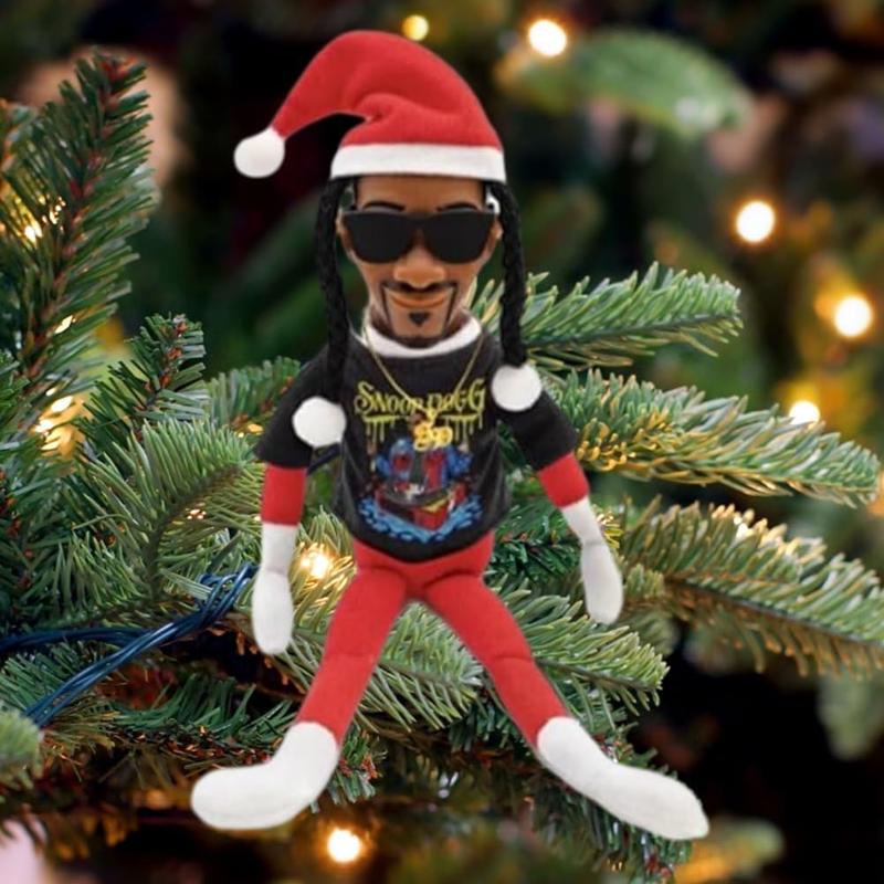Snoop Dogg Snoop on a Stoop Christmas Elf Doll, Includes Elf Toy, Extra Tshirt, Sunglasses and Necklace Christman Gifts for Men & Women