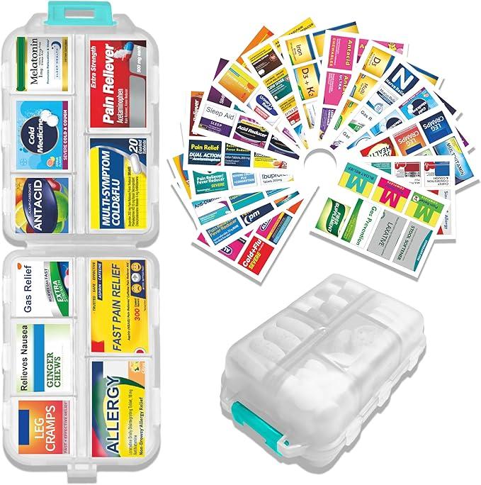 DIY Pill Organizer with 147 Pcs Upgraded Pre-Cut Medicine Labels,