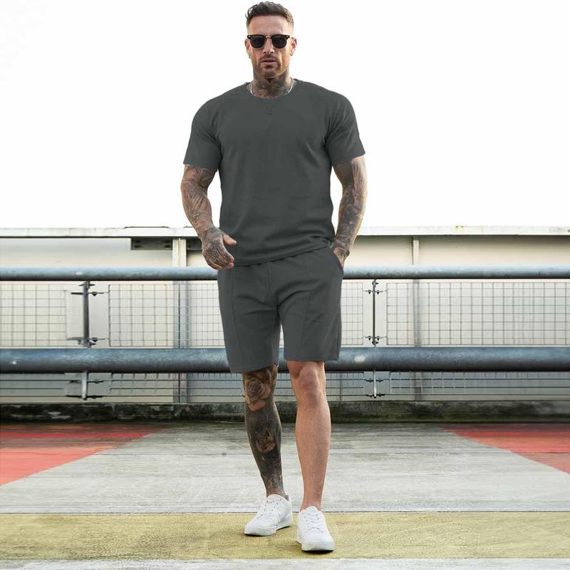 GINGTTO Mens Short Sets 2 Piece Outfits Fashion Summer Tracksuits Casual Set