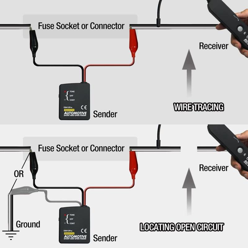 Automotive Electrical Open&Short Finder Circuit Tester Tone Generator Cable
