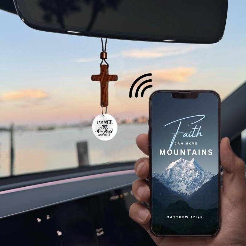 Bible Verse Car Rearview Hanging Cross Ornament,