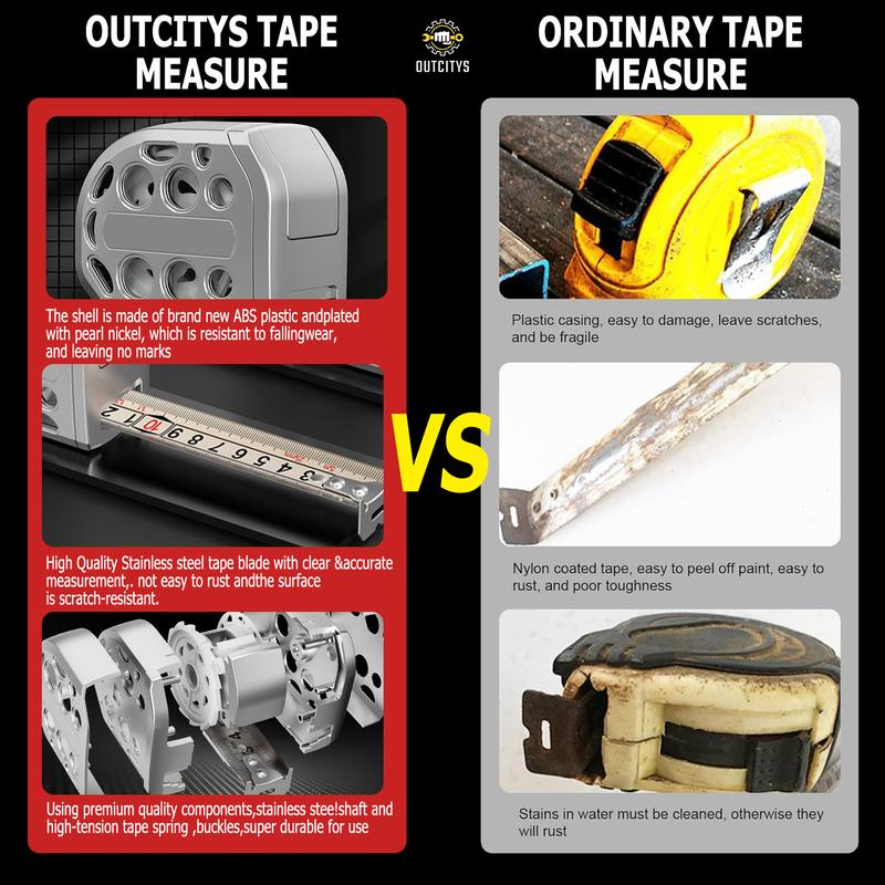 Retractable Tape ,Stainless Steel Measuring Tape With Double sided Scale Waterproof Portable AutoLock Measure Ruler Tape Measure Ruler