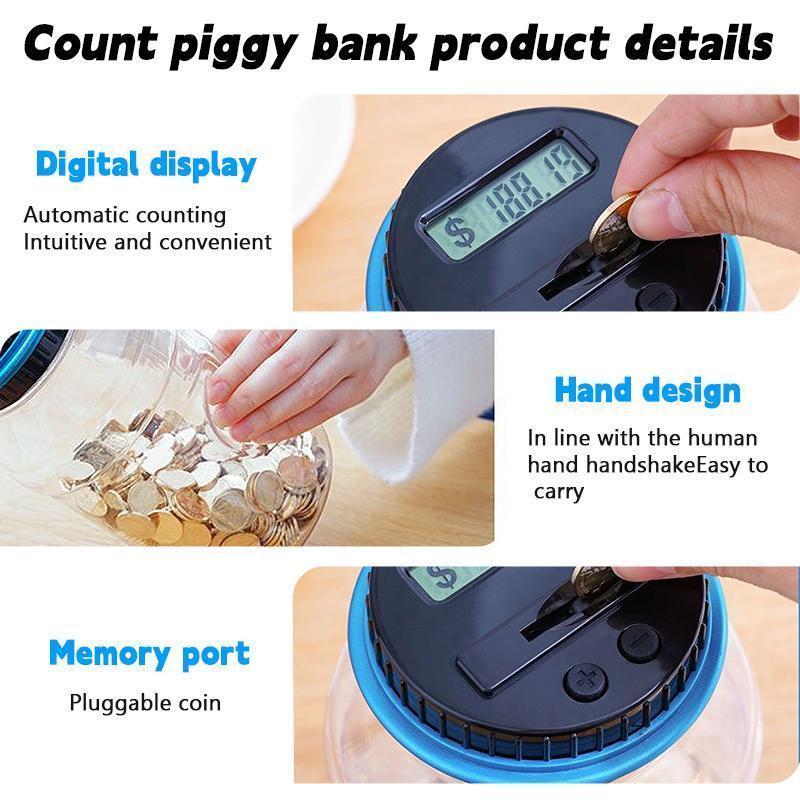 Large Piggy Bank for Boys and girls, Digital Coin Counting Bank with LCD Counter,