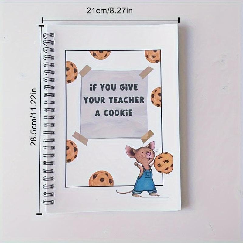 Cartoon Mouse Pattern Notebook, 1 Count Creative Teacher Appreciation Notebook, Personal Organizer for Back To School Or End Of Year Gifts