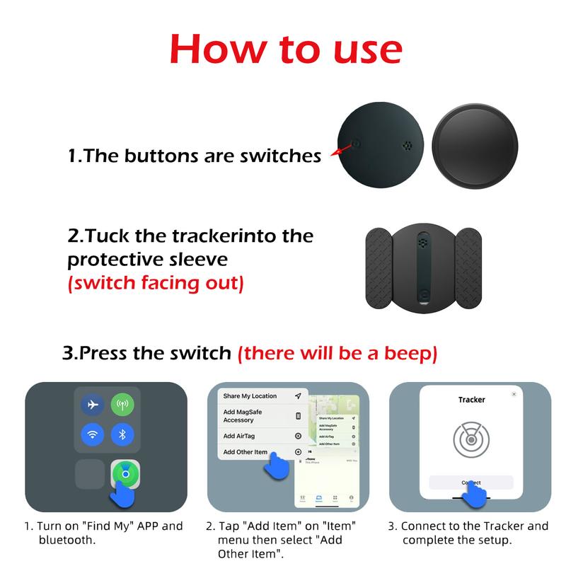 GPS Tracker for Car,with Weatherproof Magnetic Case-No Monthly Fee-Best Hidden GPS Trackers,Works with Apple Find My (iOS Only)