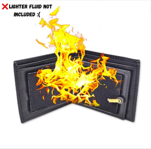 The Fire Wallet- Funny Prank Magic Wallet | Holds Cash, Cards, & Photos | Perfect Prank, Flex, and Lighter