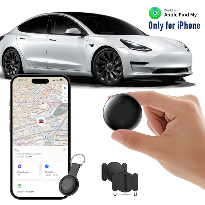 GPS Tracker for Car,with Weatherproof Magnetic Case-No Monthly Fee-Best Hidden GPS Trackers,Works with Apple Find My (iOS Only)