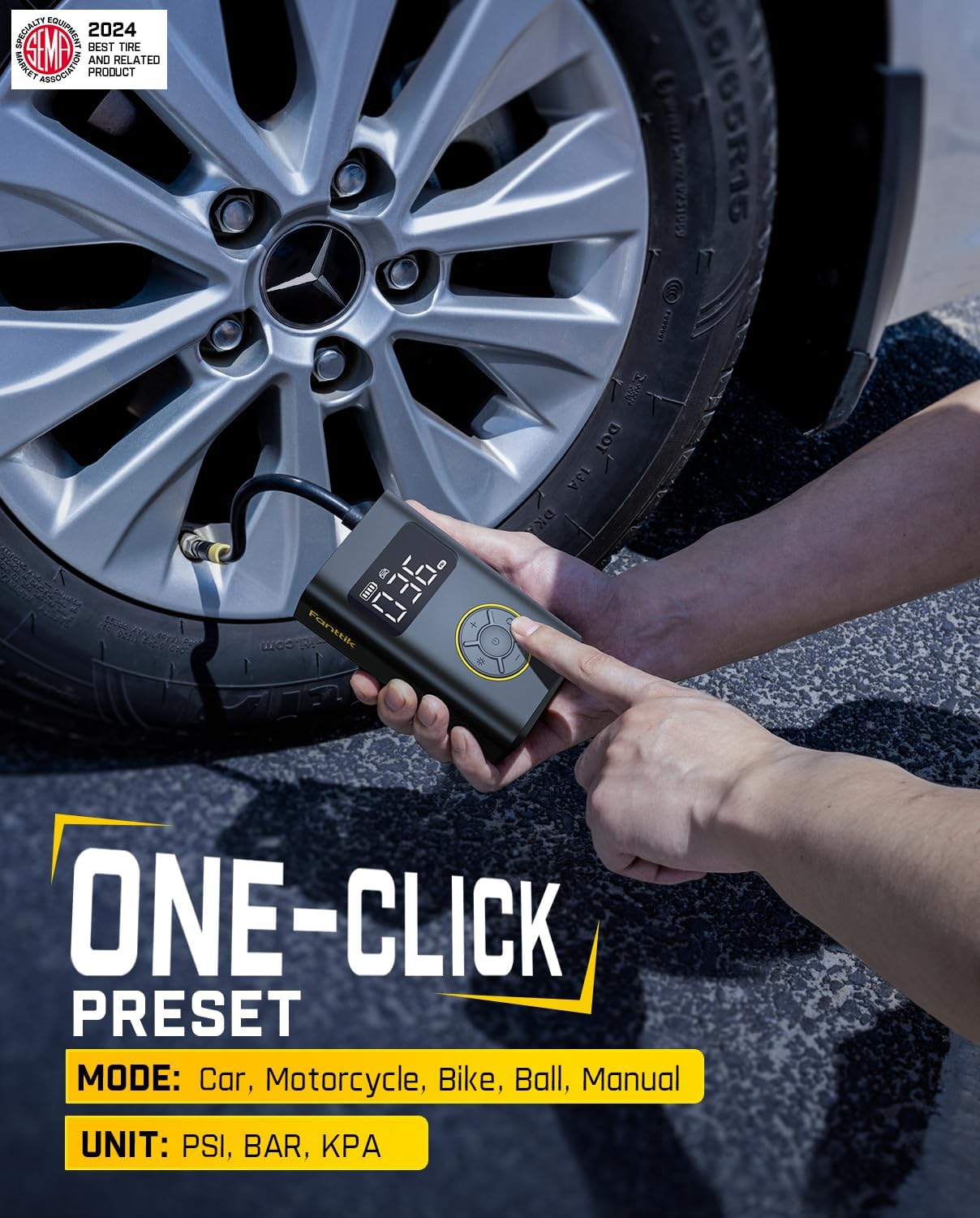Portable Tire Inflator for Compact Car,