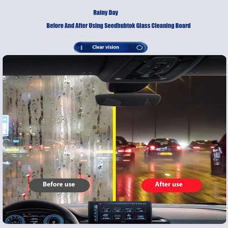 Universal Glass Cleaning WipeBoard, Anti-Rain Fog Cleaning GlassBrush, improves Clarity and Visibility
