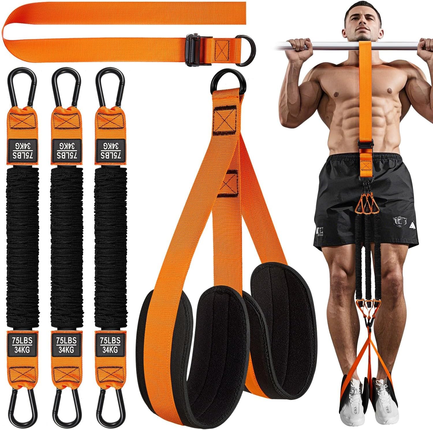 Pull Up Assistance Bands, Heavy Duty Resistance Band for Pull Up Bar, Adjustable Weight/Size