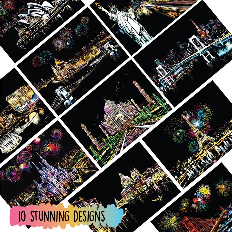 Scratch Art Book - Colorful City Series Scratch Art