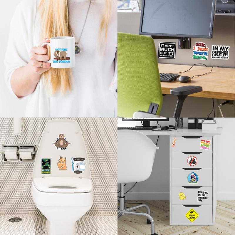 130PCS Funny Saying Sticker Pack - Snarky, Sarcastic Bold Humor Vinyl Waterproof Meme stickers for laptop, computer, water bottle ipad phones bumper