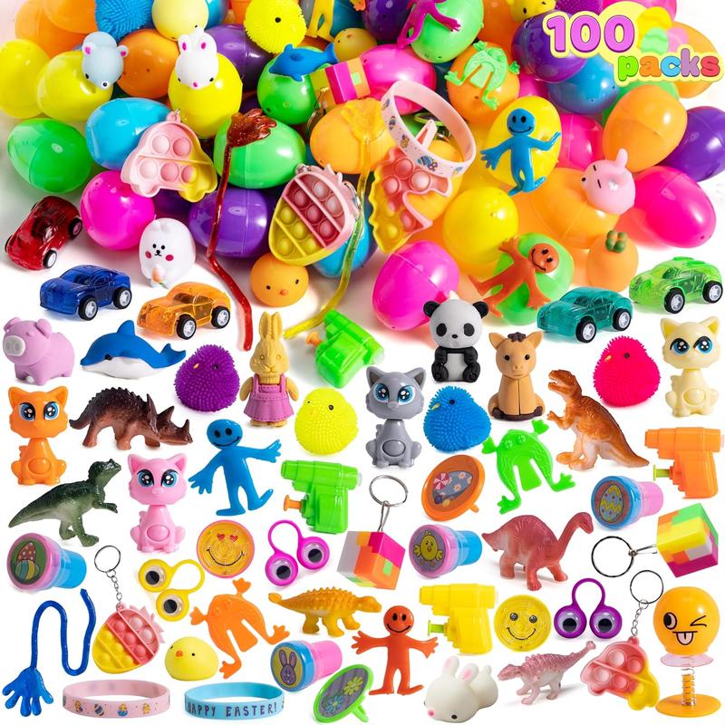 2.5in Prefilled Easter Eggs Toys and Stickers for Easter Egg Hunt