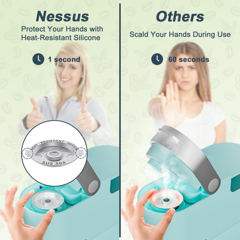 Nessus Reusable K Cup for Keurig 1.0 Stainless Steel Refillable K Cups with Heat Resistant Handles & Coffee Scoop, NO BPA