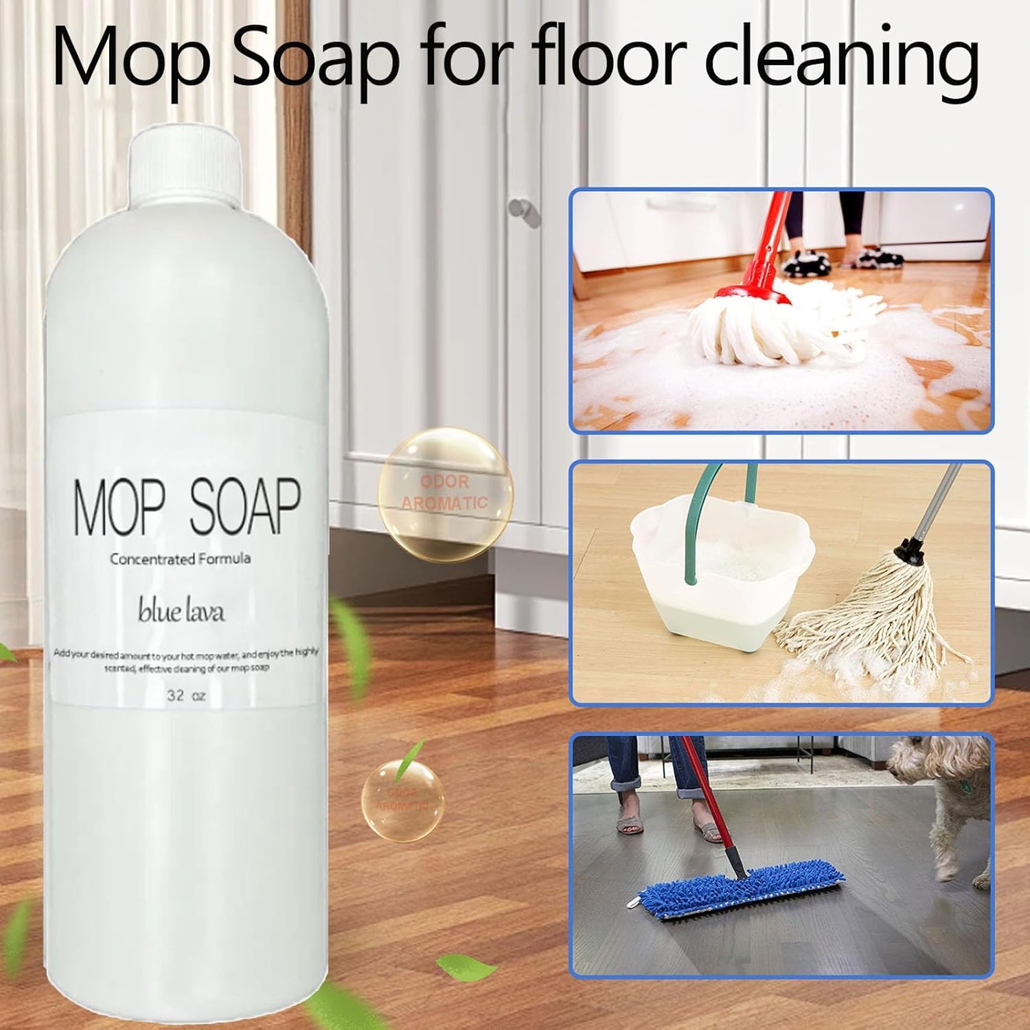 32oz Mop Soap for Floor Cleaning, Highly Scented Mop Soap, Luxury Mop Soap, Mop Soap Scented