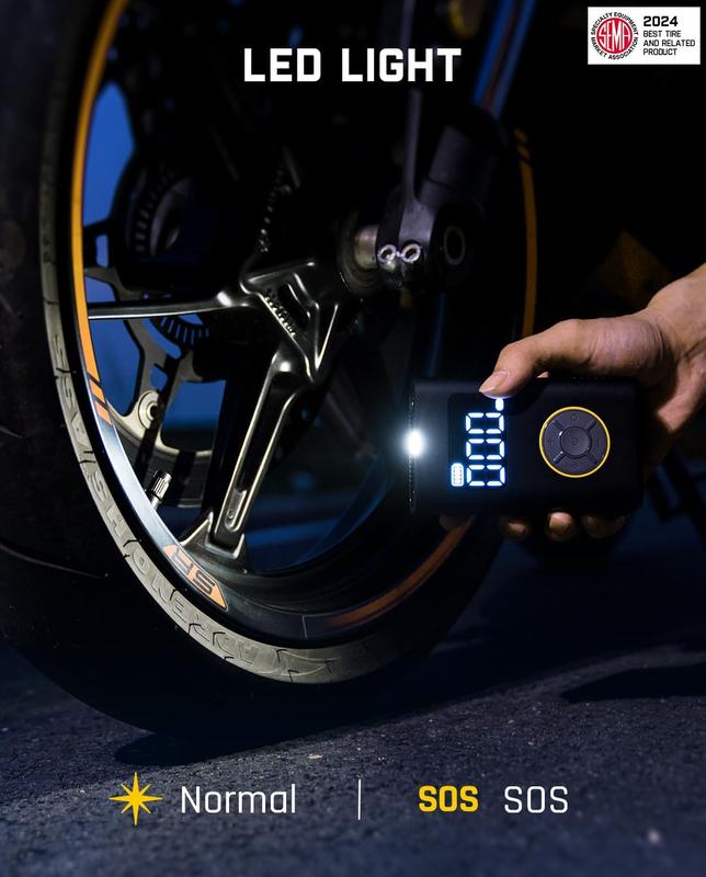Portable Tire Inflator - Smart ON/OFF Hose Design