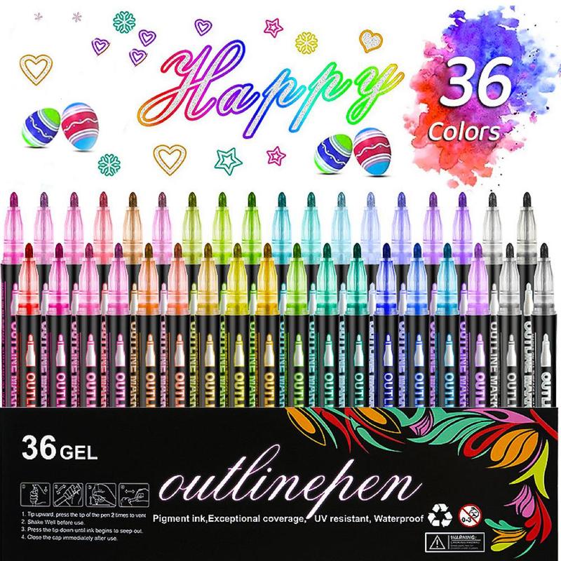 36-color Coloring Lightstick Graffiti Pen,  School Supplies Writing Doodle Stationery, Coloring Markers,