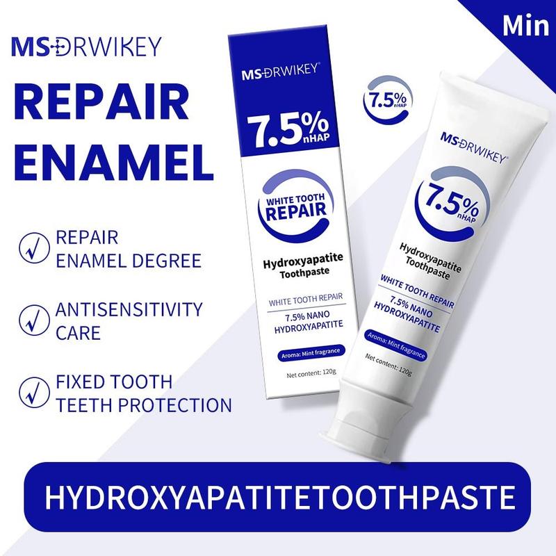 MSDRWIKEY Fluoride-Free Hydroxyapatite Toothpaste | Enamel Repair | Breath Freshening | Mild Mint | 4.23 oz flavored toothpaste Oral