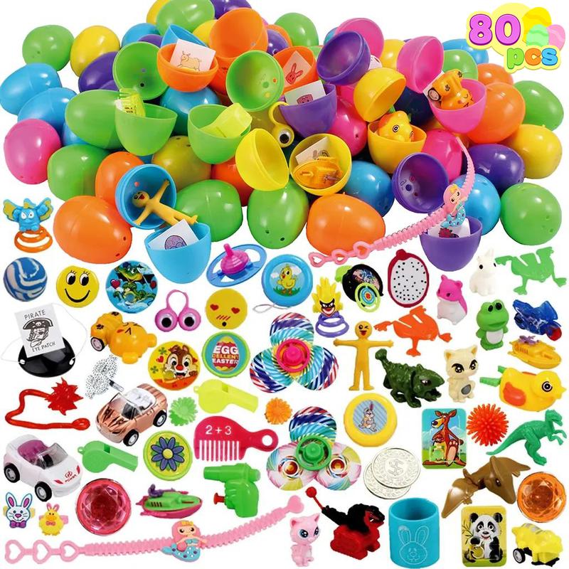 2.5in Prefilled Easter Eggs Toys and Stickers for Easter Egg Hunt