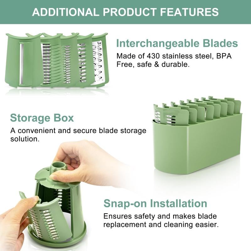Vegetable Shredder with 5 Well-designed Blades