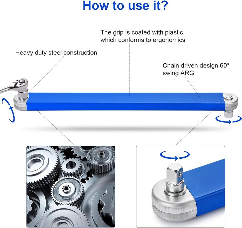 Tight Reach Extension Wrench Set, Universal Extensions Wrench for Small Place