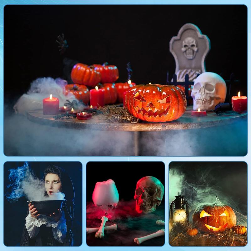 Mini Halloween Fog Machine, Ultrasonic Mist Maker Fogger with Waterproof Frame 12 LED colors For Halloween Decoration, Water Fountain, Pond Fogger