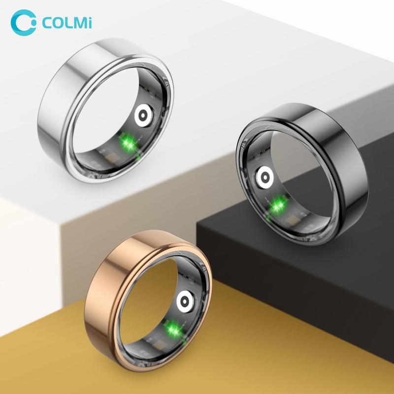 ColMi Stainless Steel Smart Ring, 1 Count Fitness Sleep Heart Rate Blood Oxygen Tracker, Waterproof Long Battery Life Smart Fashionable Ring
