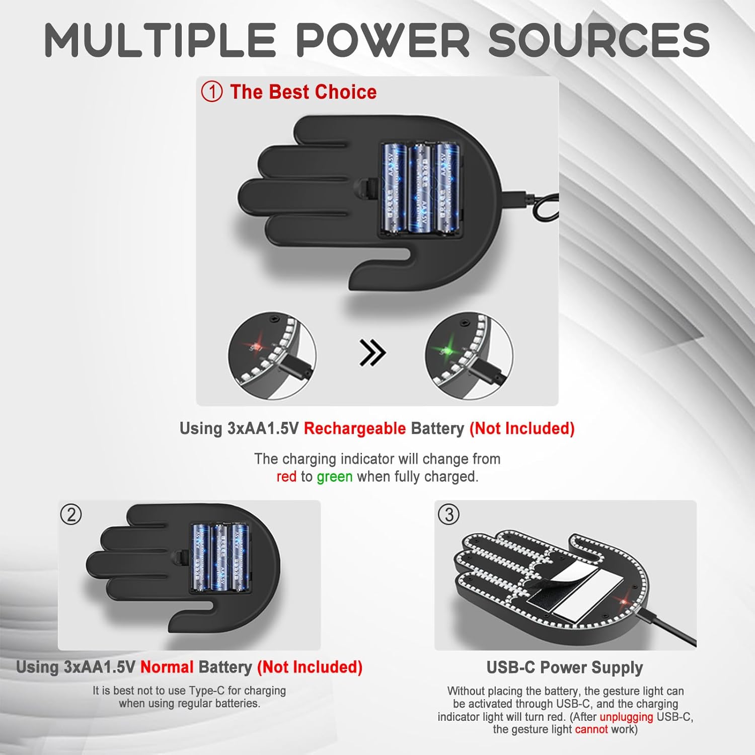 Car Gesture Decorative Lights,