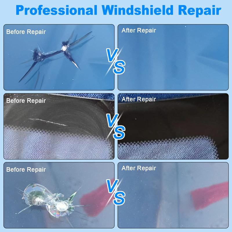 2025 Updated Windshield Repair Kit, Car Crack Kit Glass with Resin for Repairing Auto Glasses Windshield/Cracks/Chip/Bulls-Eye/Spider Web