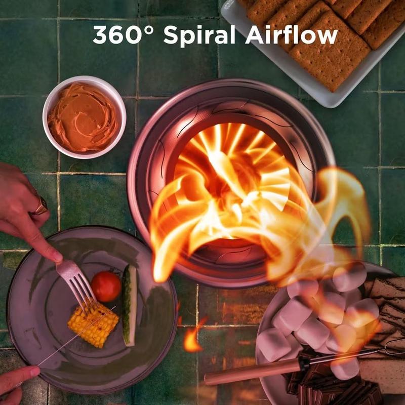 Stove Tabletop Fire Pit with Stand, Smokeless Stainless Steel Portable Fire Pit for Camping, Outdoor & Patio - Wood Burning/Pellet Fueled