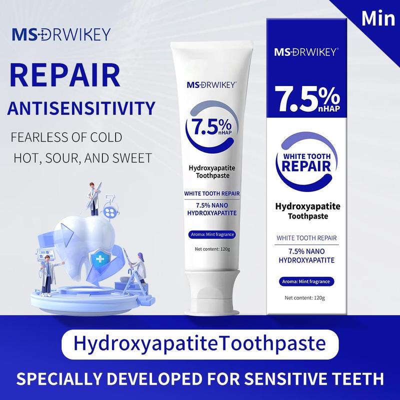 MSDRWIKEY Fluoride-Free Hydroxyapatite Toothpaste | Enamel Repair | Breath Freshening | Mild Mint | 4.23 oz flavored toothpaste Oral