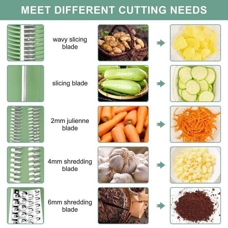 Vegetable Shredder with 5 Well-designed Blades