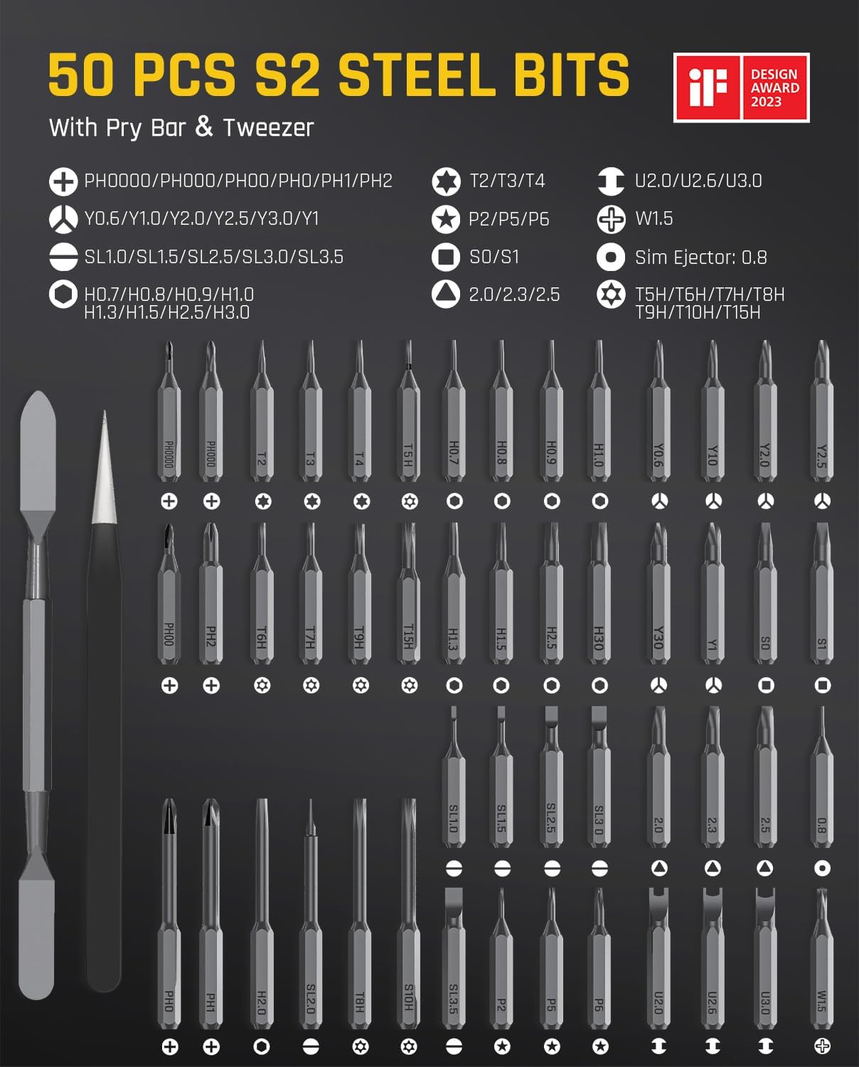 Precision Electric Screwdriver, 50-in-1 Magnetic Bits,