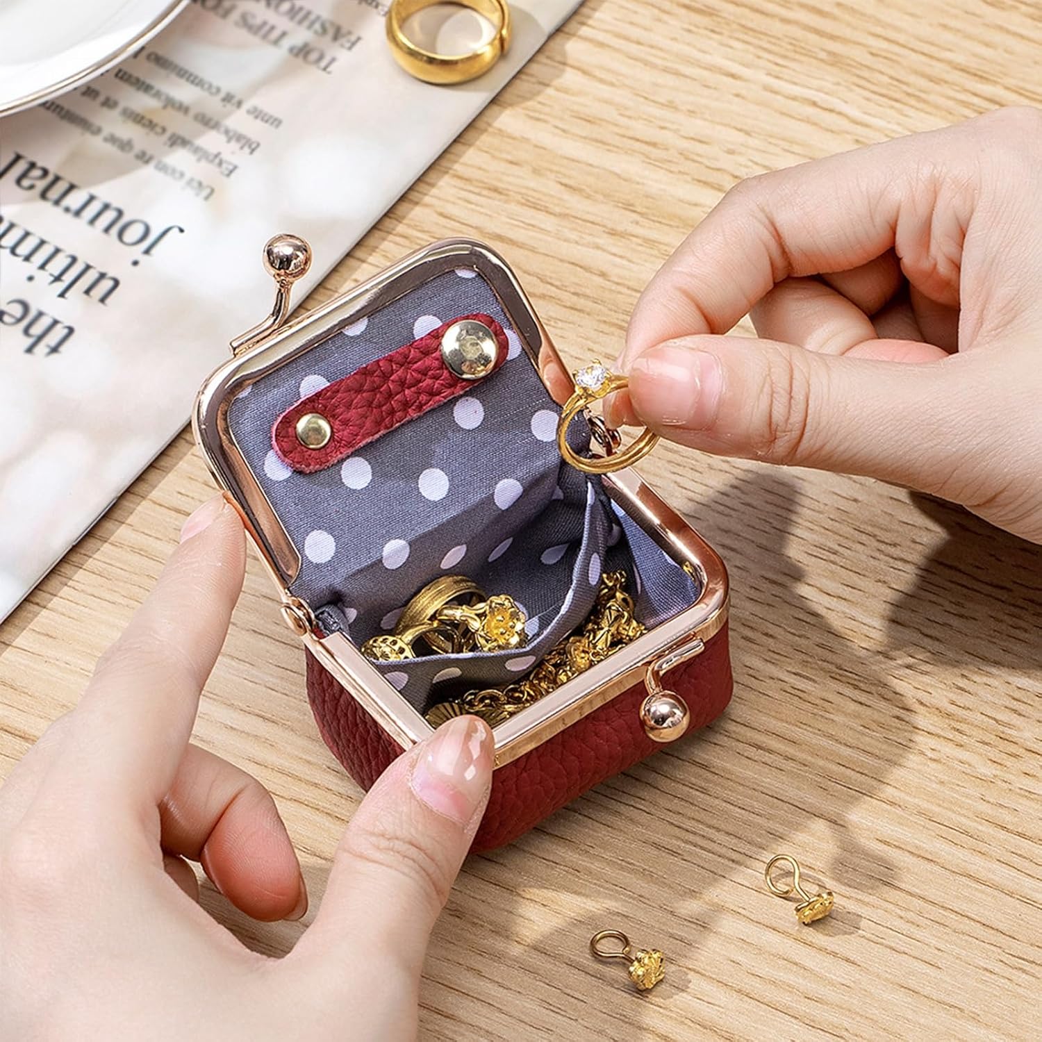Genuine Leather Mini Jewelry Box,