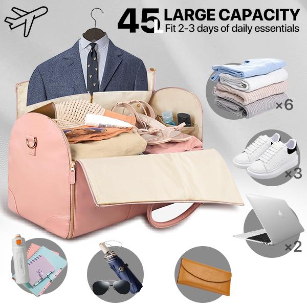 Carry on Garment Duffel Bag for Men Women - 2 in 1 Hanging Suitcase Suit Travel Bags