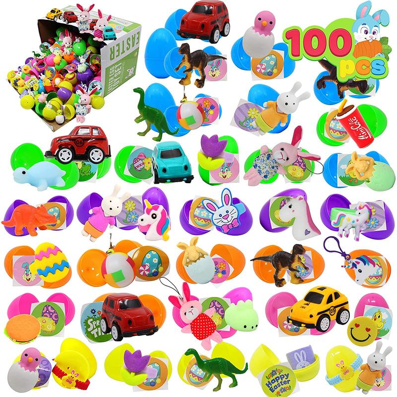 2.5in Prefilled Easter Eggs Toys and Stickers for Easter Egg Hunt