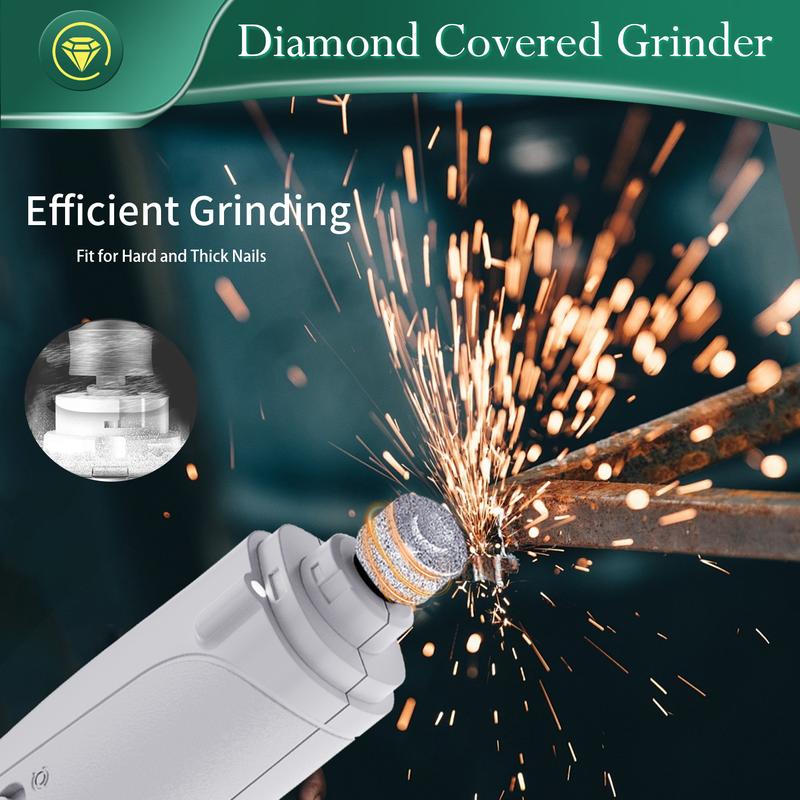 2-in-1 pet nail polisher, rechargeable, suitable for trimming toes and claws of dogs and cats of all sizes