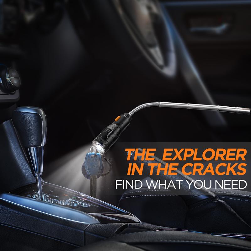 Magnetic Pickup Tool Gifts for Men - Telescoping Magnet with LED Flashlight and 22 Inches Extendable Neck