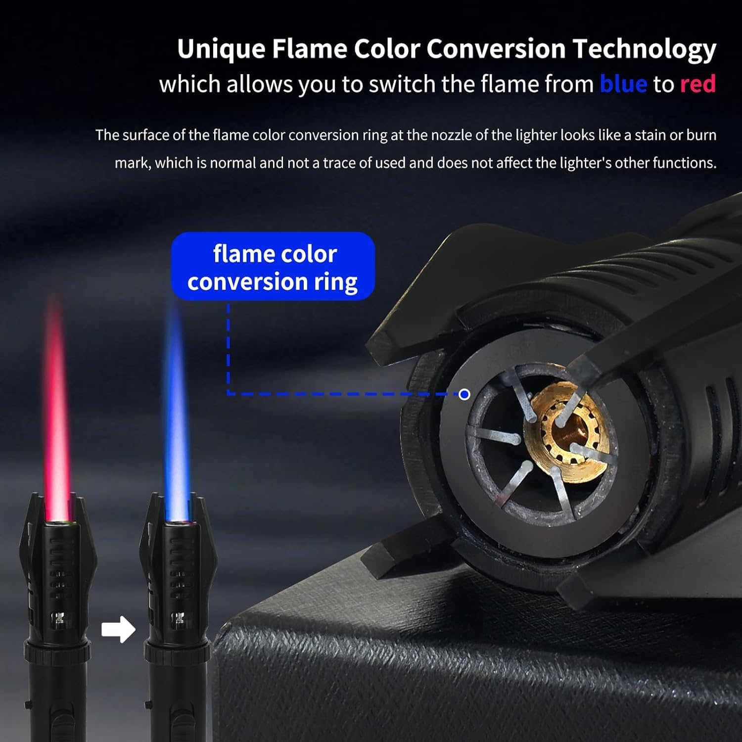 Torch Lighters Butane Adjustable Jet Flame Lightsaber Windproof Refillable Long Lighter for Candle, BBQ, Fireworks