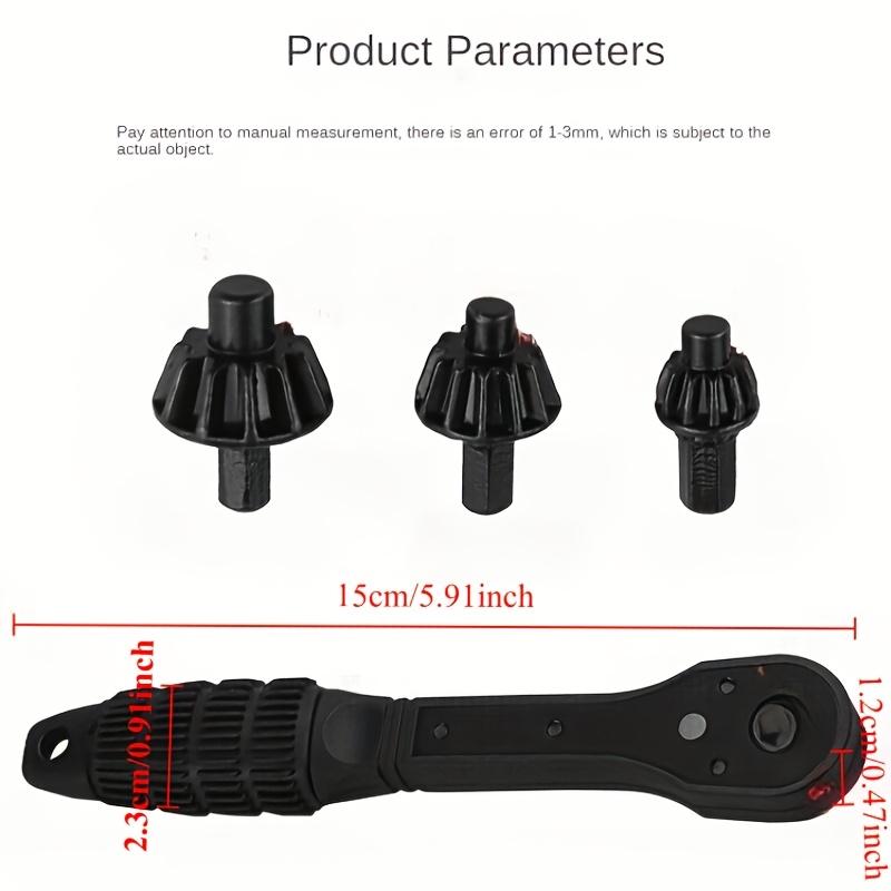 4pcs iron drill wrench,  exchange head key, fast gear with 3 gears, forward and reverse rotation, anti-skid handle