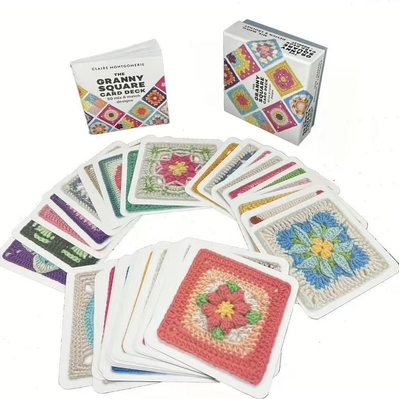 Granny Square Crochet Card Set - 50 Unique Designs, Beginner-Friendly Knitting & Crochet Guide, New Crochet Idea，Perfect for Craft Enthusiasts，Best Gift for Mom