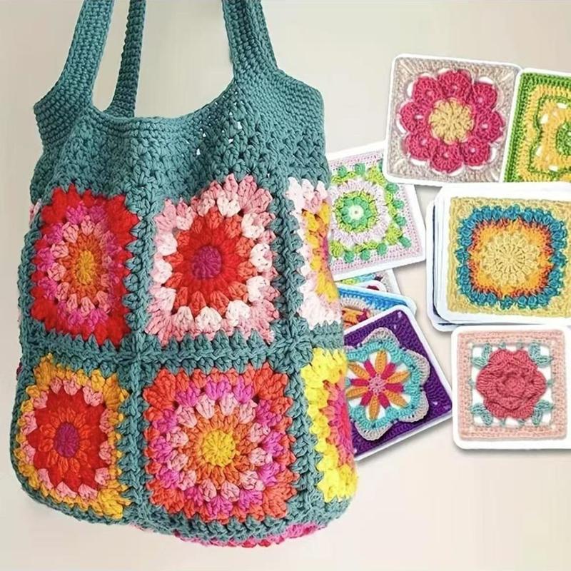 Granny Square Crochet Card Set - 50 Unique Designs, Beginner-Friendly Knitting & Crochet Guide, New Crochet Idea，Perfect for Craft Enthusiasts，Best Gift for Mom