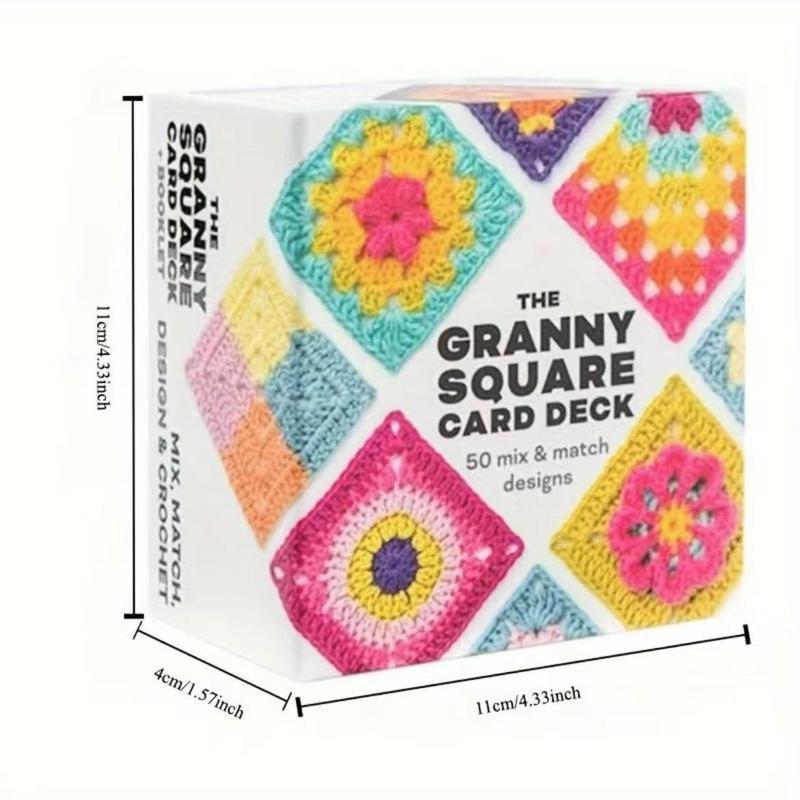 Granny Square Crochet Card Set - 50 Unique Designs, Beginner-Friendly Knitting & Crochet Guide, New Crochet Idea，Perfect for Craft Enthusiasts，Best Gift for Mom