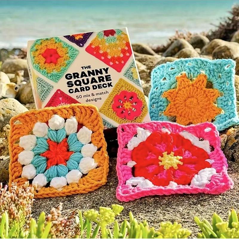 Granny Square Crochet Card Set - 50 Unique Designs, Beginner-Friendly Knitting & Crochet Guide, New Crochet Idea，Perfect for Craft Enthusiasts，Best Gift for Mom