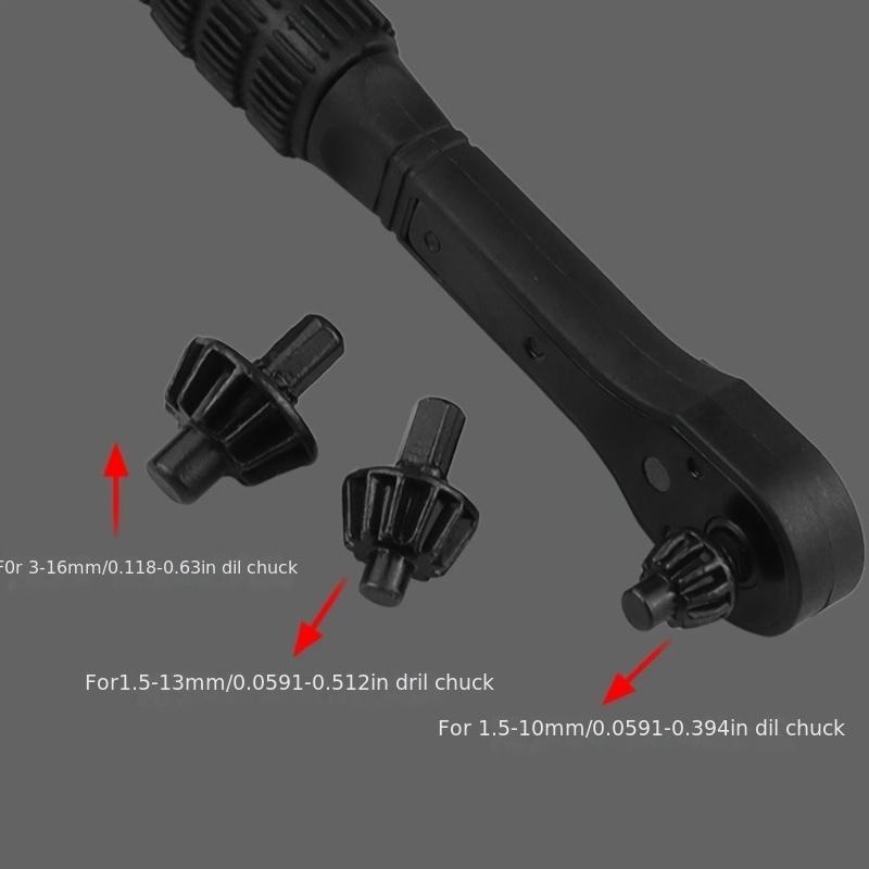 4pcs iron drill wrench,  exchange head key, fast gear with 3 gears, forward and reverse rotation, anti-skid handle