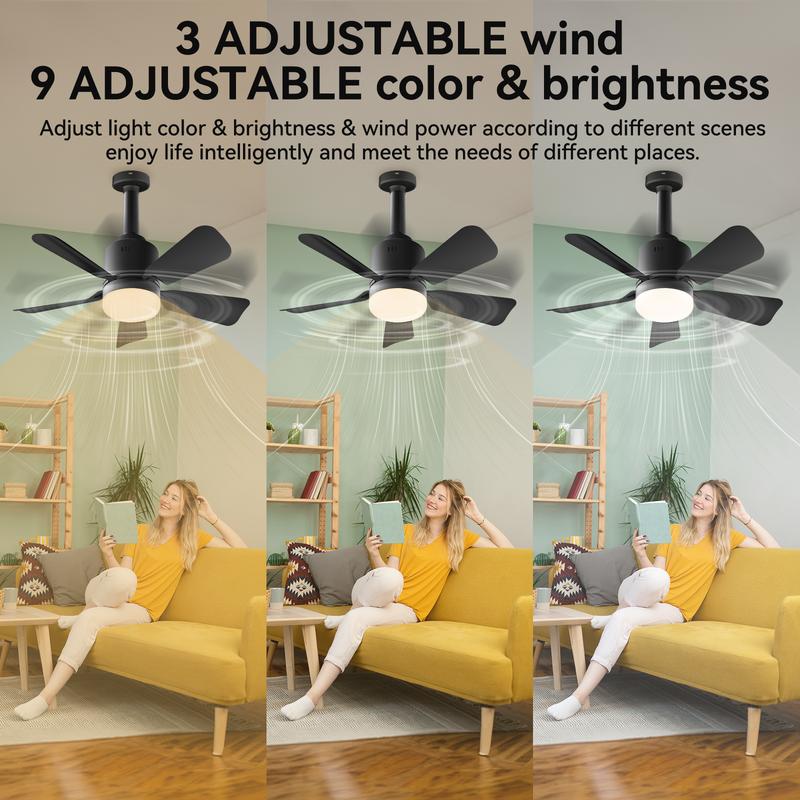 Socket Breeze Socket Fan Light with Remote, Portable Small Ceiling Fans with Lights for Bedroom, Kitchen, Living Room, Ceiling Fan with Light 3500K, 1000 Lumens, Screws into E27