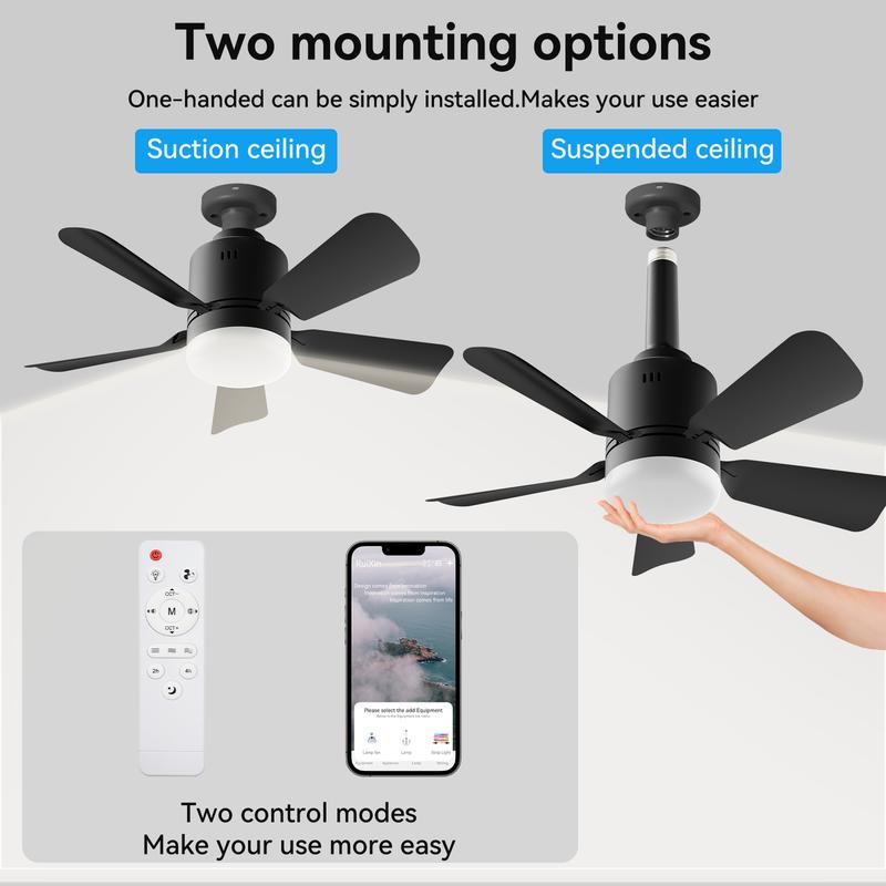 Socket Breeze Socket Fan Light with Remote, Portable Small Ceiling Fans with Lights for Bedroom, Kitchen, Living Room, Ceiling Fan with Light 3500K, 1000 Lumens, Screws into E27