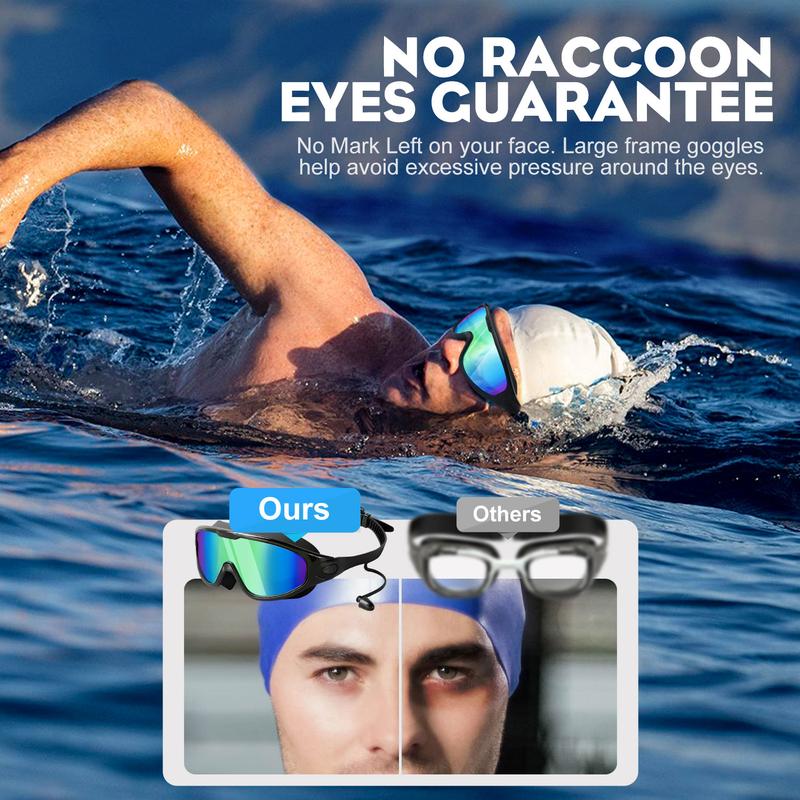 Rantizon Swim Goggles 2 Pack, Wide View Anti Fog&UV Swimming Goggles for Audlt, No Leaking Swim Glasses for Men Women Kids Outdoorfun